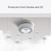 imageXSense 10Year Battery Combination Smoke Carbon Monoxide Alarm Detector with Large LCD Display Standalone Model 5PackRF Interconnected Model