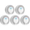 imageXSense 10Year Battery Combination Smoke Carbon Monoxide Alarm Detector with Large LCD Display Standalone Model 5PackStandalone Model
