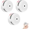 imageXSense Mini Smoke Alarm 10Year Battery Fire Alarm Smoke Detector with LED Indicator ampamp Silence Button XS01 3PackStandalone Model