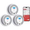 imageXSense Smart Smoke Detector Carbon Monoxide Detector Combo BatteryOperated Not AC Hardwired Interconnected Combination Smoke Carbon Monoxide Detector 5 Detectors with 1 Base Station SC07MR51Without Base Station