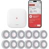 imageXSense Smart Smoke Detector with Voice Alerts and 17 Locations WiFi Smoke Alarm with SBS50 Base Station Test from APP Wireless Interconnected Fire Alarm Model XS0BMR61With Base Station