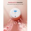 imageXSense Smoke and Carbon Monoxide Detector Combo Wireless Interconnected Combination Smoke and Carbon Monoxide Detector with LCD Display ampamp 10Year Battery RF Interconnected Model 6PackStandalone Model