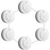 imageXSense Wireless Interconnected Battery Powered Smoke Detector Fire Alarm with Over 820 ft Transmission Range SD19W Pack of 6RF Interconnected Model