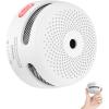 imageXSense Mini Smoke Alarm 10Year Battery Fire Alarm Smoke Detector with LED Indicator ampamp Silence Button XS01 3PackStandalone Model
