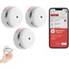 imageXSense Smart Smoke Detector Fire Alarm with Replaceable Battery WiFi Smoke Detector RealTime App Notifications XS01WX 3Pack3Pack Smoke Detectors