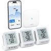 imageXSense WiFi Hygrometer Indoor Humidity with SBS50 Base Station Smart Hygrometer Thermometer with App Notification Temperature Sensor for Room Temperature Monitoring 3 Sensors ampamp 1 Base Station3Pack with 1 Base Station