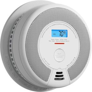 imageXSense 10Year Battery Combination Smoke Carbon Monoxide Alarm Detector with Large LCD Display Standalone Model 5PackRF Interconnected Model