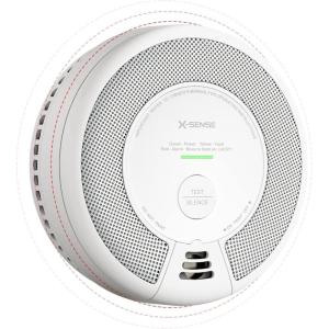 imageXSense 2in1 Smoke and Carbon Monoxide Detector Alarm Not Hardwired 10Year BatteryOperated Dual Sensor Fire ampamp CO Alarm SC06 3PackRF Interconnected Model