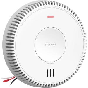 imageXSense Hardwired Combination Smoke and Carbon Monoxide Detector Hardwired Interconnected Smoke and CO Detector Alarm with Replaceable Battery Backup XP04 6PackAC Hardwired Model