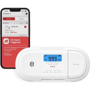 imageXSense Smart Carbon Monoxide Detector WiFi CO Detector RealTime Push Notifications via XSense Home Security App Replaceable BatteryXC04WXWiFi Connected Model