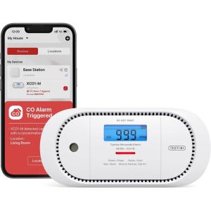 imageXSense Smart Carbon Monoxide Detector XC01M an Accessory for FS31 or FS51 Smoke Alarm Kit Wireless Interconnected Portable CO Detector Model XC01M 1PackWithout Base Station