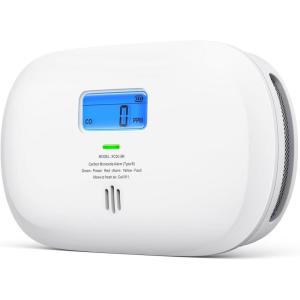 imageXSense Smart Carbon Monoxide Detector XC0CiR Silence via App CO Alarm with LCD Digital Display Carbon Monoxide Alarm with Replaceable Battery 1PackStandalone Model