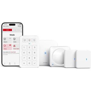 imageXSense Smart Home Security System Wireless Security System 5Piece Set Supports Mobile App Alerts Compatible with Alexa Includes 1 Base Station 2 Door Sensors 1 Motion Sensor 1 Keypad AS05Security System 5 KitWith Base Station