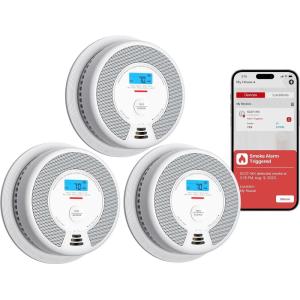 imageXSense Smart Smoke Detector Carbon Monoxide Detector Combo with Replaceable Battery WiFi Smoke and Carbon Monoxide Detector with RealTime App Notifications SC07WX 3Pack3Pack
