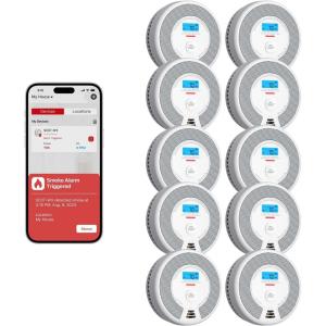 imageXSense Smart Smoke Detector Carbon Monoxide Detector Combo with Replaceable Battery WiFi Smoke and Carbon Monoxide Detector with RealTime App Notifications SC07WX 3Pack10Pack