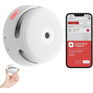 imageXSense Smart Smoke Detector Fire Alarm with Replaceable Battery WiFi Smoke Detector RealTime App Notifications XS01WX 3Pack1Pack Smoke Detector