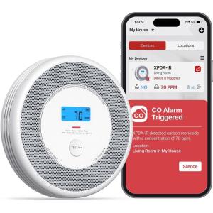 imageXSense Smart Smoke Detector and Carbon Monoxide Detector with Voice Location WiFi Smoke Detector Carbon Monoxide Detector Combo with RealTime App Notifications XP0AiR 1PackWiFi Connected Model