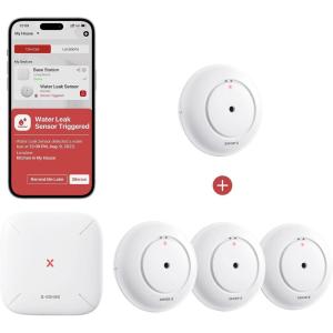 imageXSense Smart Water Leak Detector SWS51 1Pack and WiFi Water Leak Detector with SBS50 Base Station Kit SWS54 Compatible with XSense Home Security App