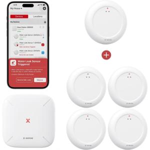 imageXSense Smart Water Leak Detector with SBS50 Base Station SWS0A41 and Smart Water Leak Detector SWS0A 1Pack