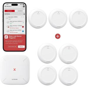 imageXSense Smart Water Leak Detector with SBS50 Base Station SWS0A41 and Smart Water Leak Detector SWS0A 3Pack