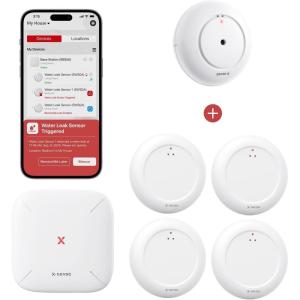 imageXSense Smart Water Leak Detector with SBS50 Base Station SWS0A41 and Smart Water Leak Detector SWS51 1Pack