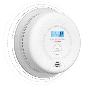 imageXSense Smoke and Carbon Monoxide Detector Combo Wireless Interconnected Combination Smoke and Carbon Monoxide Detector with LCD Display ampamp 10Year Battery RF Interconnected Model 6PackRF Interconnected Model