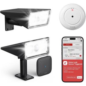 imageXSense WiFi Water Sensor SWS54 1Pack and Smart Solar Lights 2Pack with Base Station