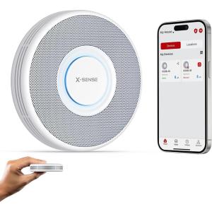 imageXSense Smart WiFi Smoke Detector with Voice Alerts and 17 Locations Fire Alarm Fire Detector 13 in 33 mm Thick XS0BiR 1 Pack1 Pack