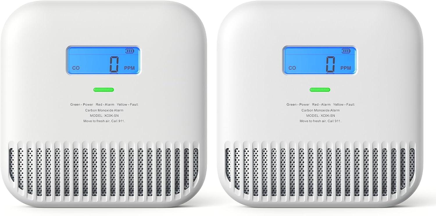 imageXSense Carbon Monoxide Detector Portable Carbon Monoxide Detector for Travel Builtin 10Year Battery Powered Model XC0KSN 1PackStandaole Model