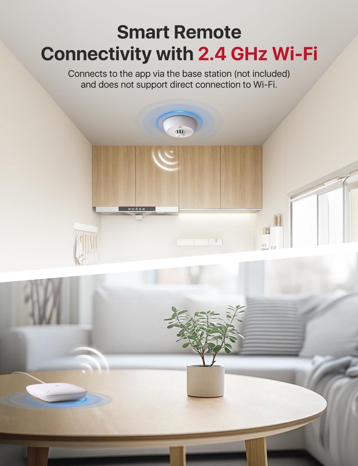 imageXSense Smart Home Base Station 24 GHz WiFi Required Enhance Your Home Safety Network with Up to 50 Devices Model SBS50Heat Alarm Base Station Required