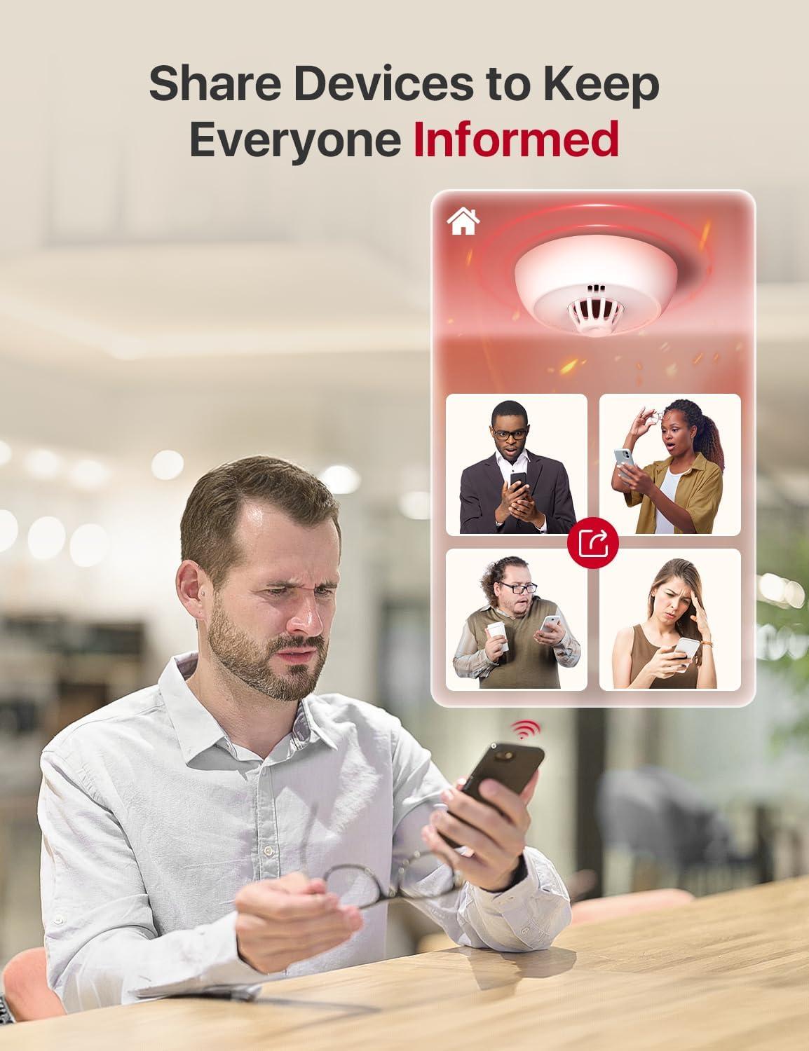 imageXSense Smart Home Base Station 24 GHz WiFi Required Enhance Your Home Safety Network with Up to 50 Devices Model SBS50Heat Alarm Base Station Required