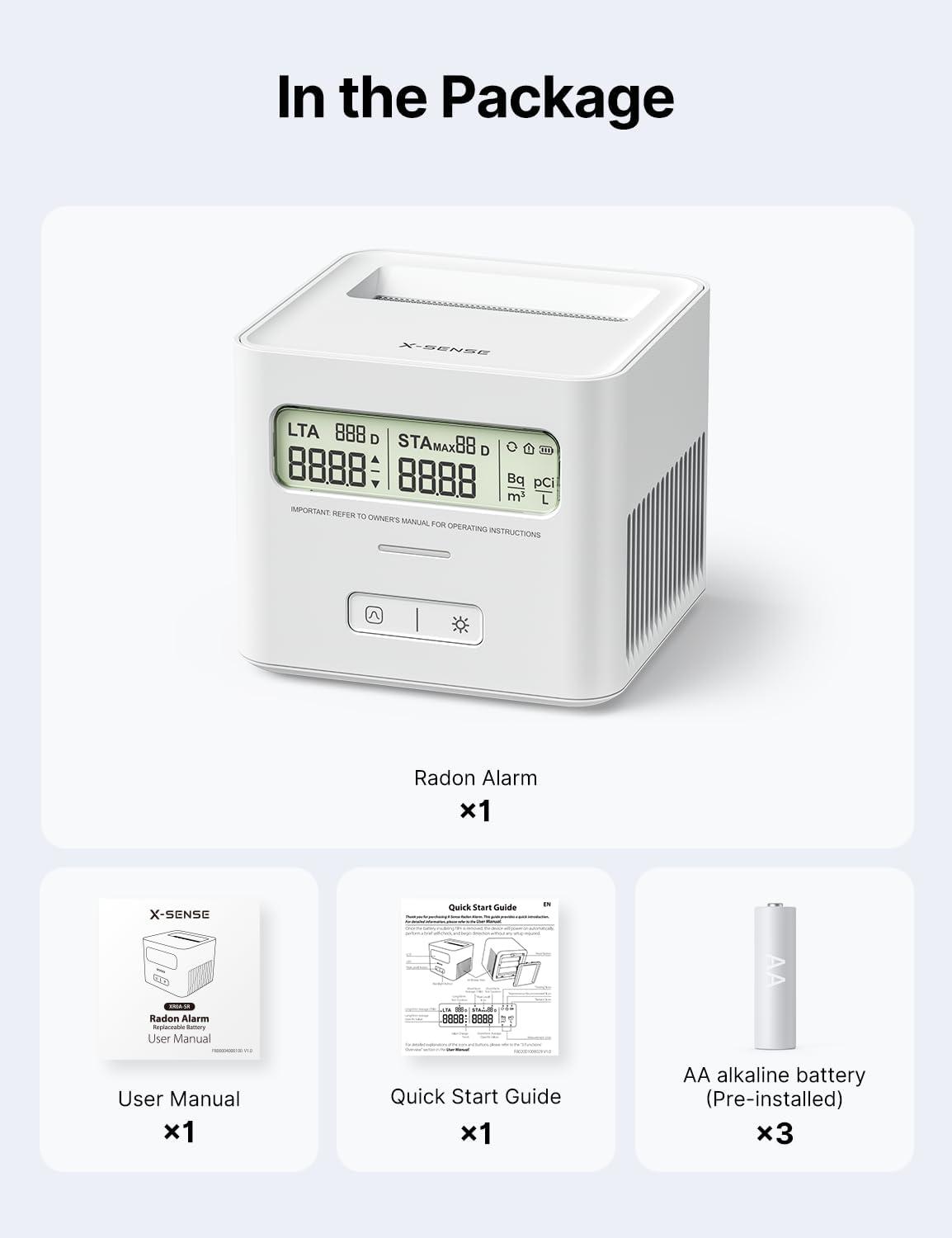 imageXSense Radon Detector for Home Easy to Use Zero Lab Fees No Installation Required Continuous Monitoring with Clear LCD Screen XR0ASR