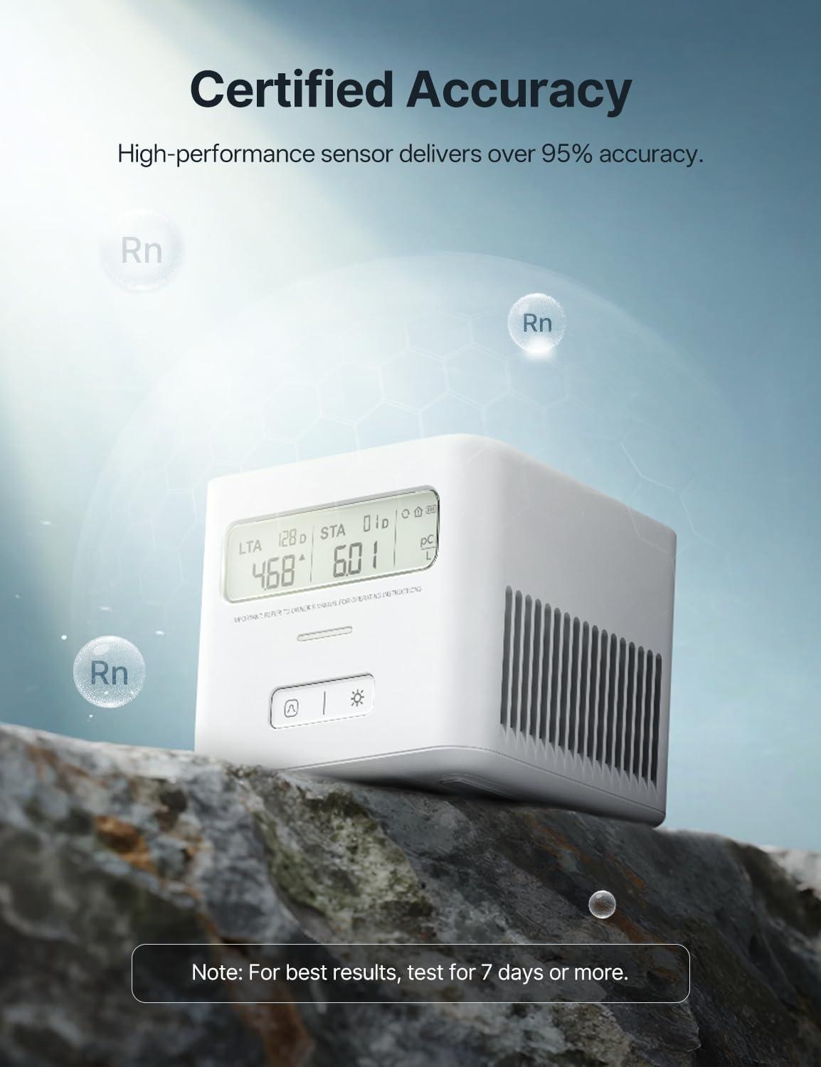 imageXSense Radon Detector for Home Easy to Use Zero Lab Fees No Installation Required Continuous Monitoring with Clear LCD Screen XR0ASR