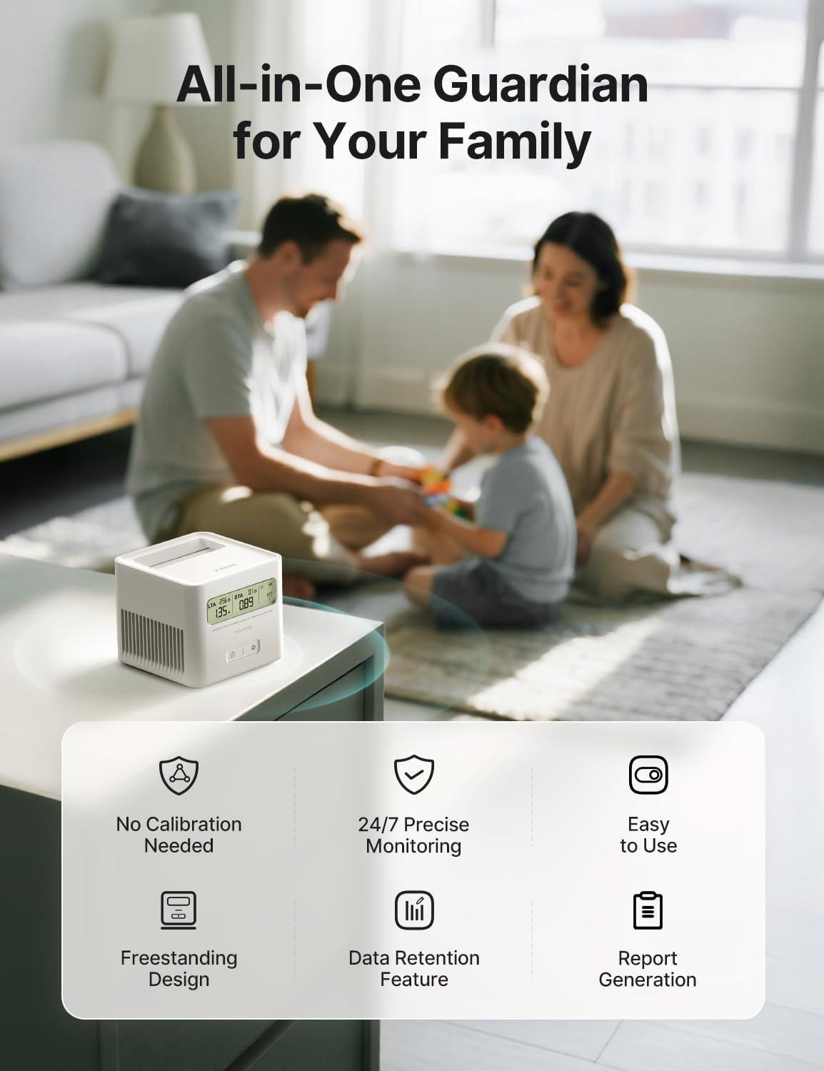 imageXSense Radon Detector for Home Easy to Use Zero Lab Fees No Installation Required Continuous Monitoring with Clear LCD Screen XR0ASR