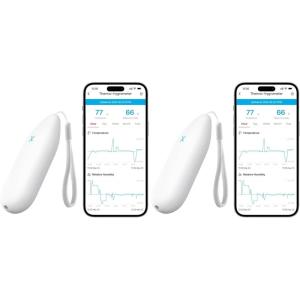 imageXSense WiFi Hygrometer Indoor Humidity ampamp Temperature Monitor Smart ThermoHygrometer with Remote Monitoring ampamp App Control Digital Display 2 Count Battery Powered STH51 Pack of 2