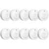 imageXSense Smoke Alarm 10Year Battery Fire Alarm Smoke Detector with LED Indicator ampamp Silence Button SD2K0AX3 PackStandalone Model 10Pack