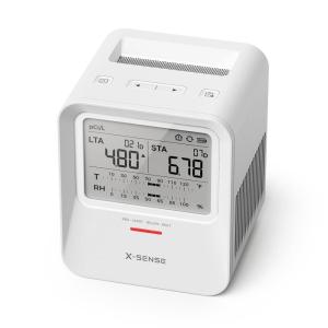 imageXSense Radon Detector Audible ampamp Visual Alerts OneTouch Reset Stores Up to 99 Local Reports with Temperature ampamp Humidity Range Display LongTerm Accurate Monitoring Up to 999 Days Model XR0BSR
