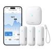 image:imageXSense 20 Indoor WiFi Hygrometer Thermometer Hygrometer Indoor Humidity with App Control Temperature Sensor for House Gardening Free Data Storage Export 3 Sensors amp 1 Base Station3Pack with 1 Base Station